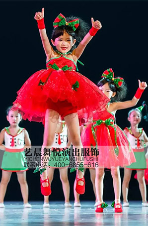 儿童舞台演出服第八届小荷风采《步调一致》蓬蓬裙女童纱裙幼儿表演服