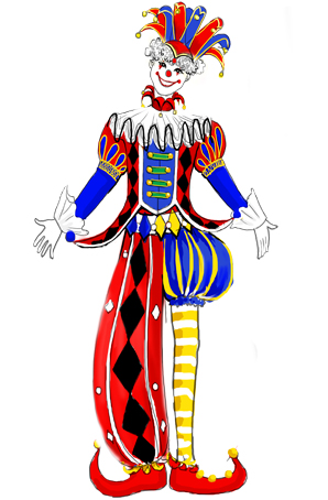 游乐园小丑舞台表演服装设计景区小丑演出服定制