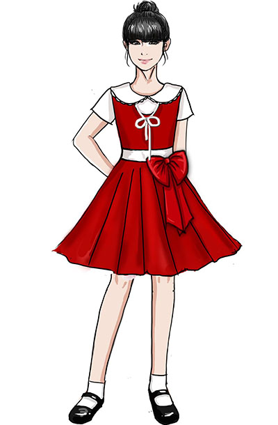 儿童红色合唱礼服设计学生合唱团演出服装款式定制！